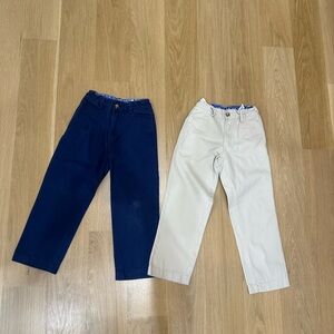 Lot of two J. Bailey Champ Pants in Navy and Khaki Twill, Size 5